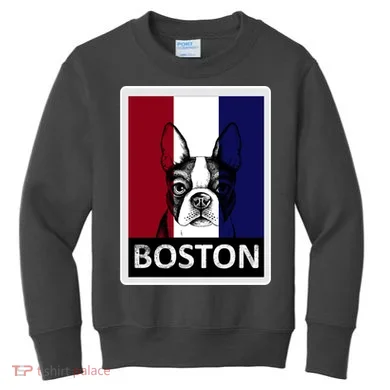 Boston Terrier Portrait  Kids Sweatshirt