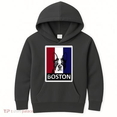 Boston Terrier Portrait  Kids Hoodie