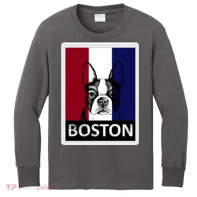 Boston Terrier Portrait  Kids Long Sleeve Shirt