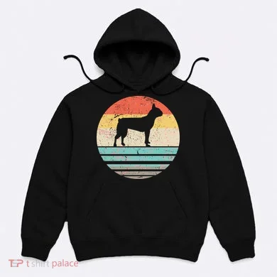 Boston Terrier Retro Sun Hoodie