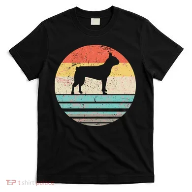 Boston Terrier Retro Sun T-Shirt