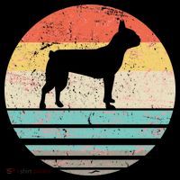 Boston Terrier Retro Sun Button thumb 1