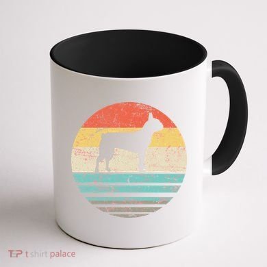 Boston Terrier Retro Sun Coffee Mug back