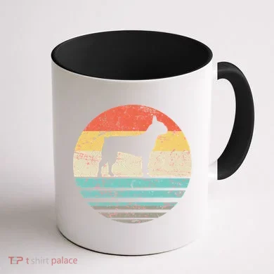 Boston Terrier Retro Sun Coffee Mug back