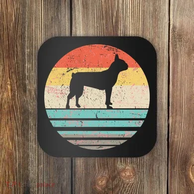 Boston Terrier Retro Sun Coaster