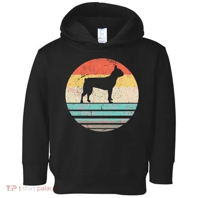 Boston Terrier Retro Sun Toddler Hoodie