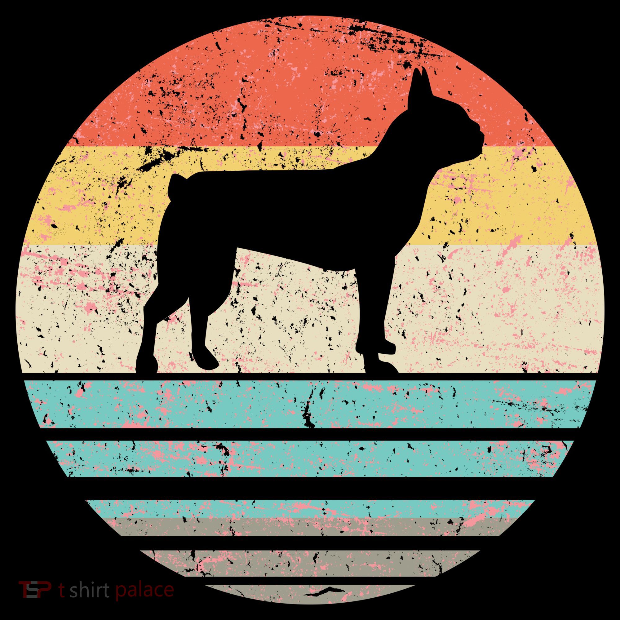 Boston Terrier Retro Sun Toddler Hoodie