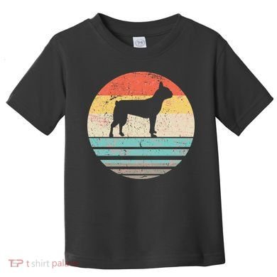 Boston Terrier Retro Sun Toddler T-Shirt