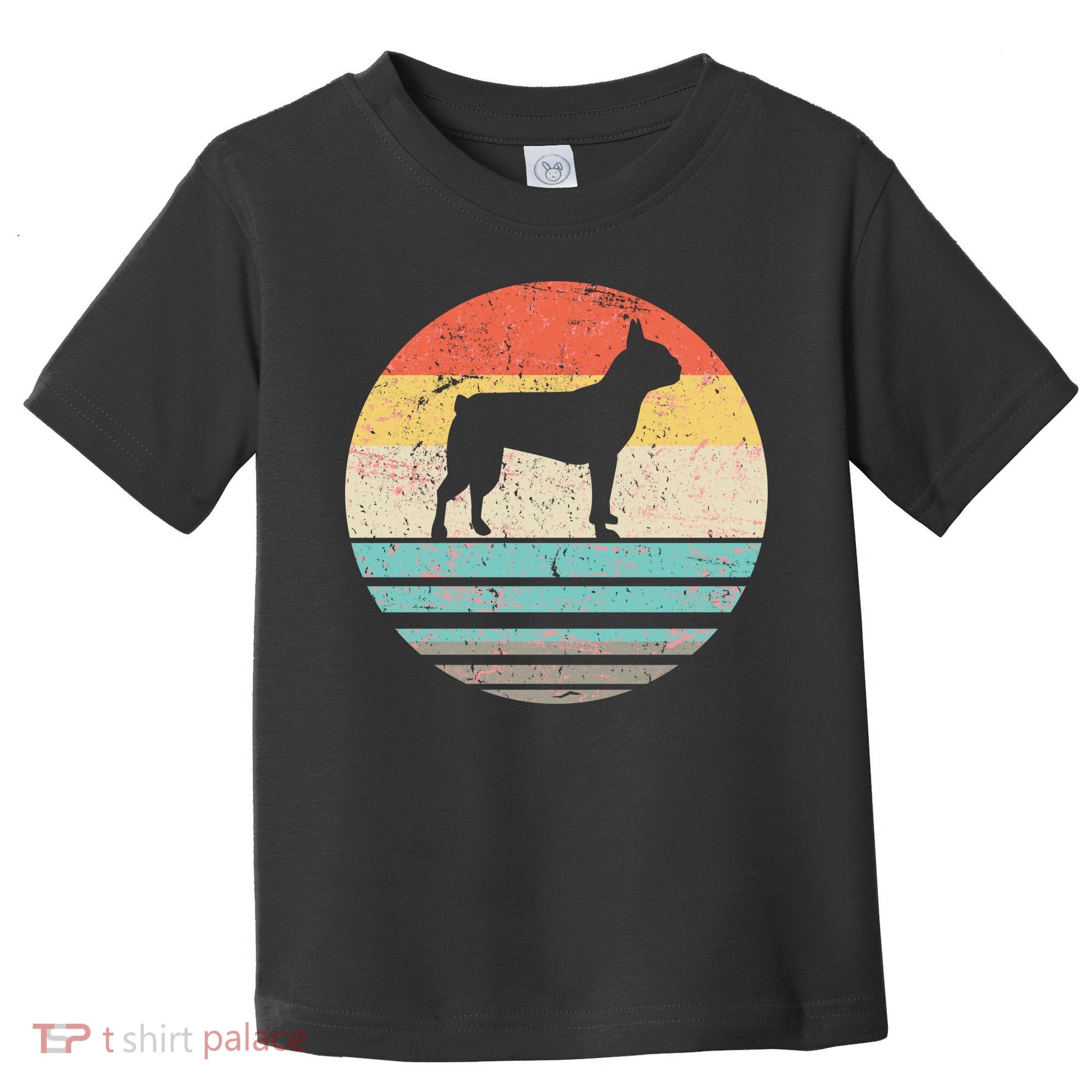 Boston Terrier Retro Sun Toddler T-Shirt