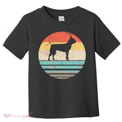 Boston Terrier Retro Sun Toddler T-Shirt