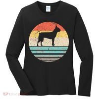Boston Terrier Retro Sun Women's Long Sleeve Shirt thumb 0