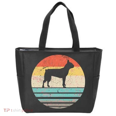 Boston Terrier Retro Sun Tote Bag