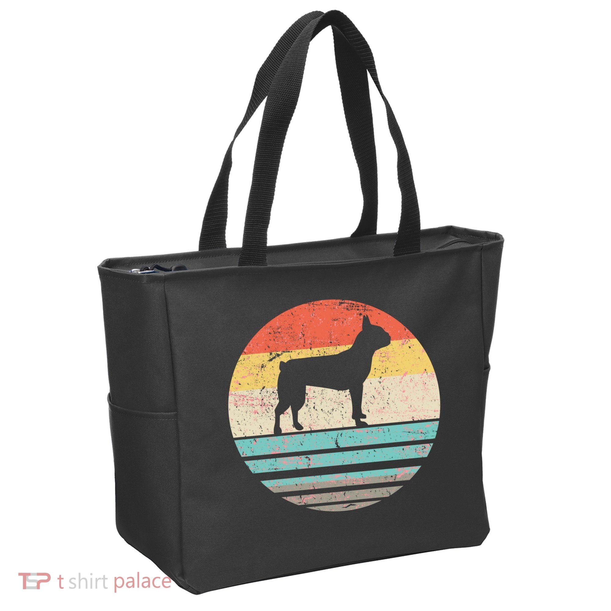 Boston Terrier Retro Sun Tote Bag