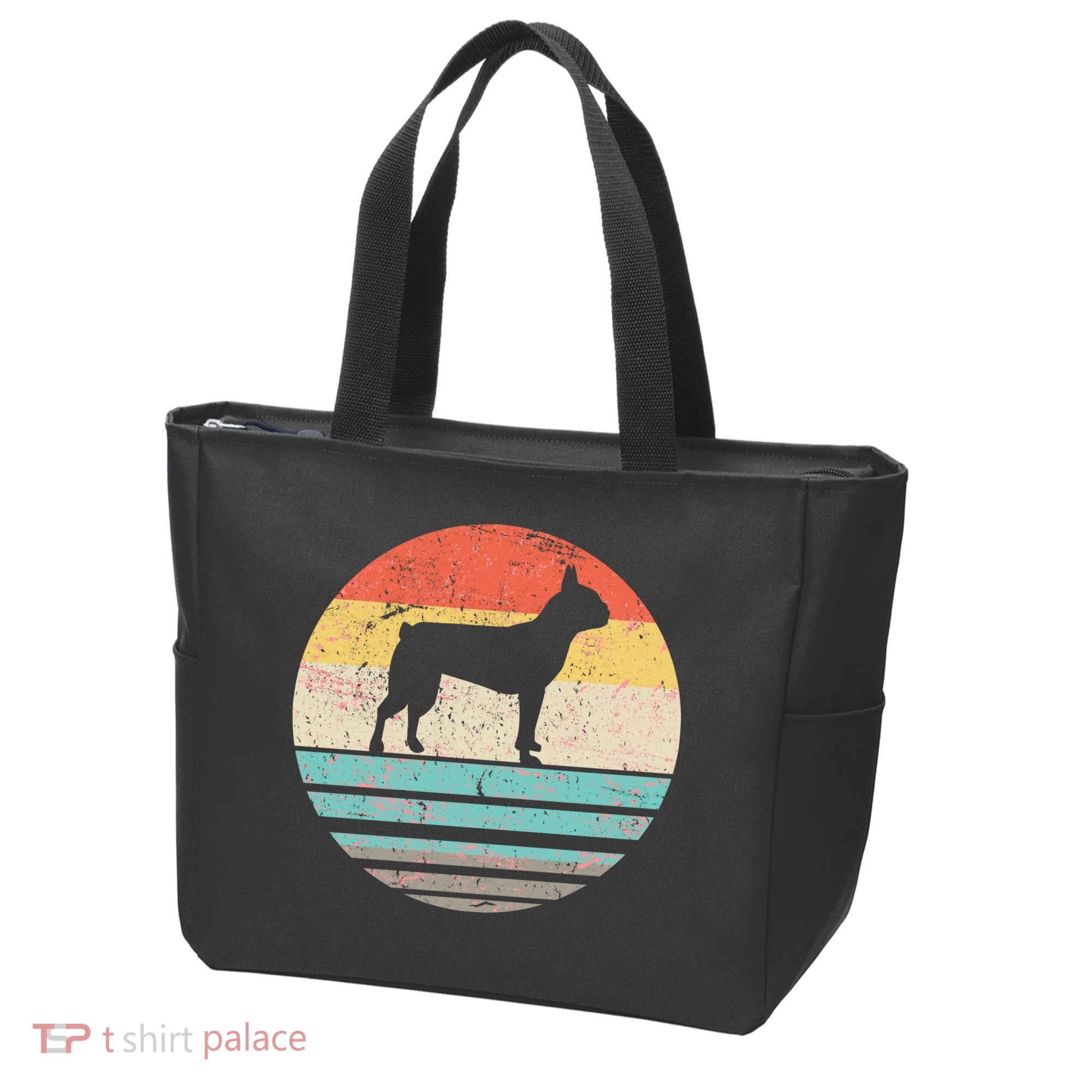 Boston Terrier Retro Sun Tote Bag