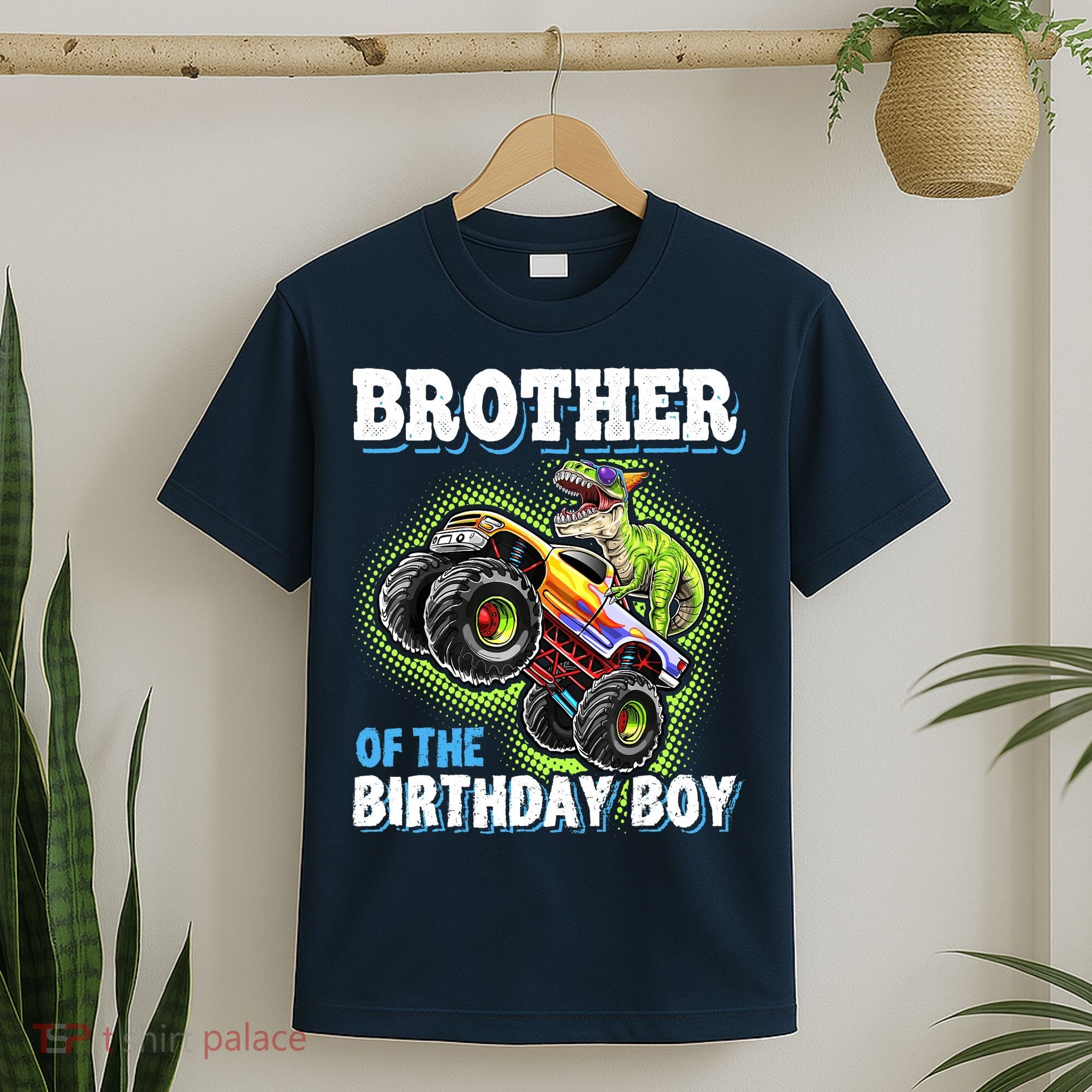 Brother Of The Birthday Boy Dinosaur Monster Truck Birthday T-Shirt