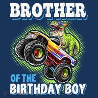 Brother Of The Birthday Boy Dinosaur Monster Truck Birthday T-Shirt thumb 7