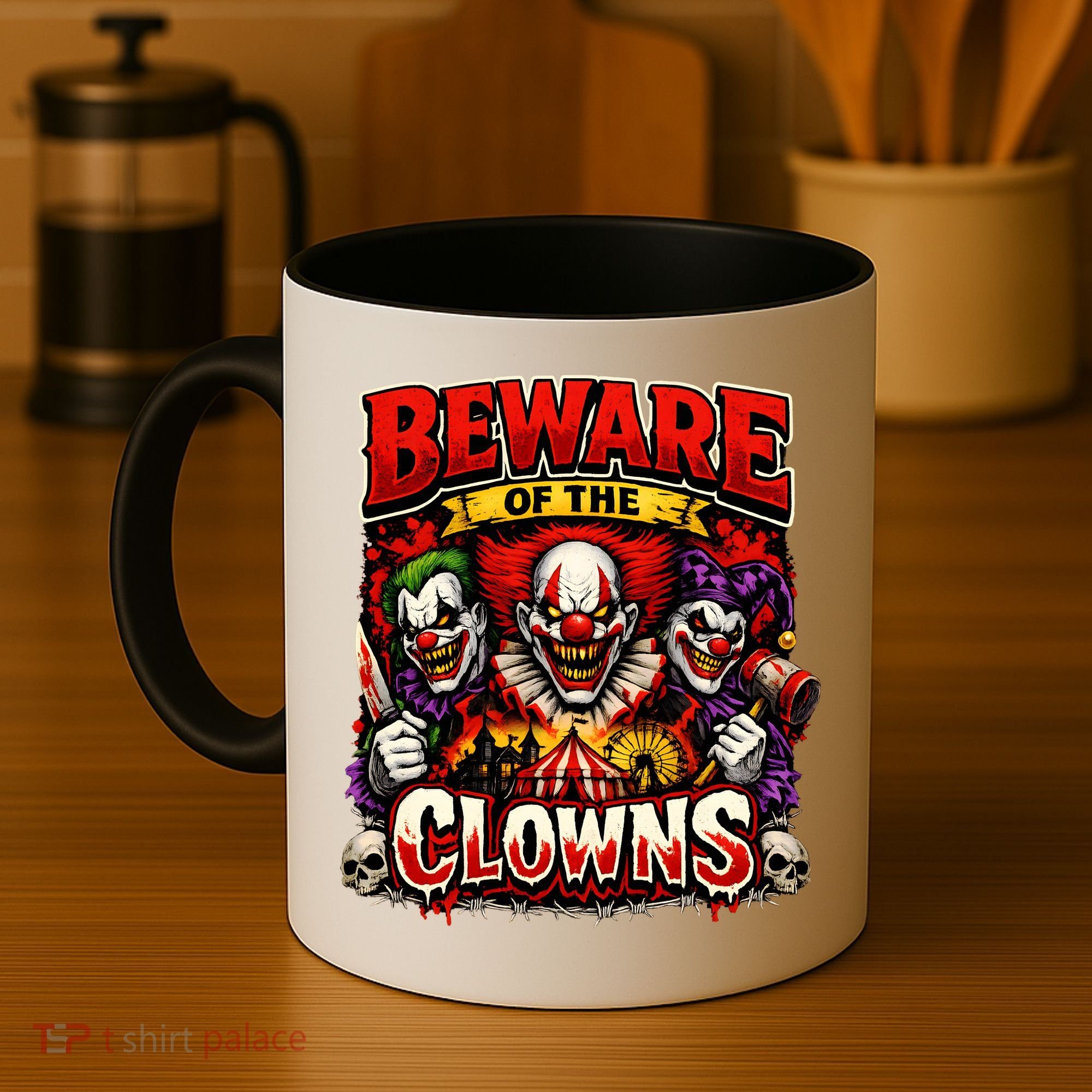 Beware Of The Clowns Coffee Mug