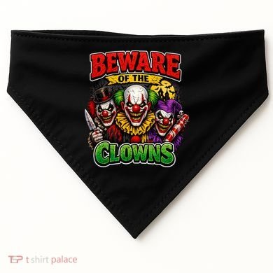 Beware Of The Creepy Clowns Attacks USA-Made Doggie Bandana