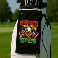 Beware Of The Creepy Clowns Attacks Golf Towel thumb 2