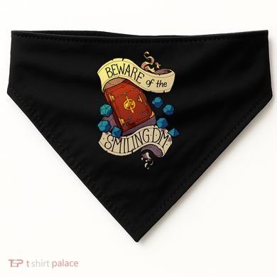 Beware Of The Smiling Dungeon Master USA-Made Doggie Bandana