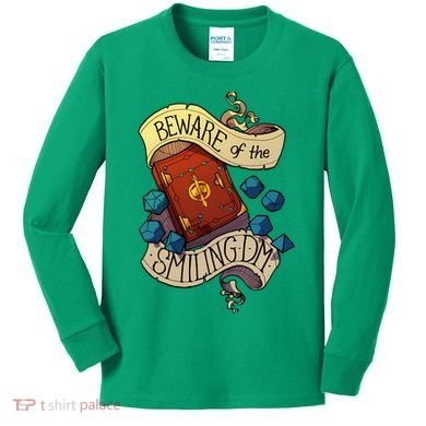 Beware Of The Smiling Dungeon Master Kids Long Sleeve Shirt