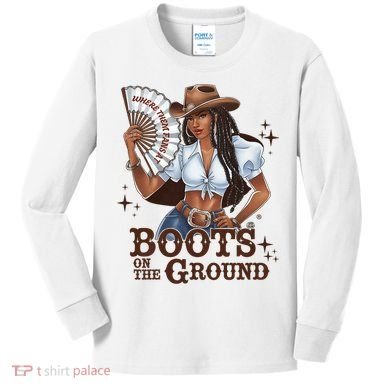 Boots On The Ground Linedance Kids Long Sleeve Shirt