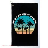 Bring On The Sunshine Retro Sunset Golf Towel thumb 0