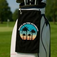 Bring On The Sunshine Retro Sunset Golf Towel thumb 2