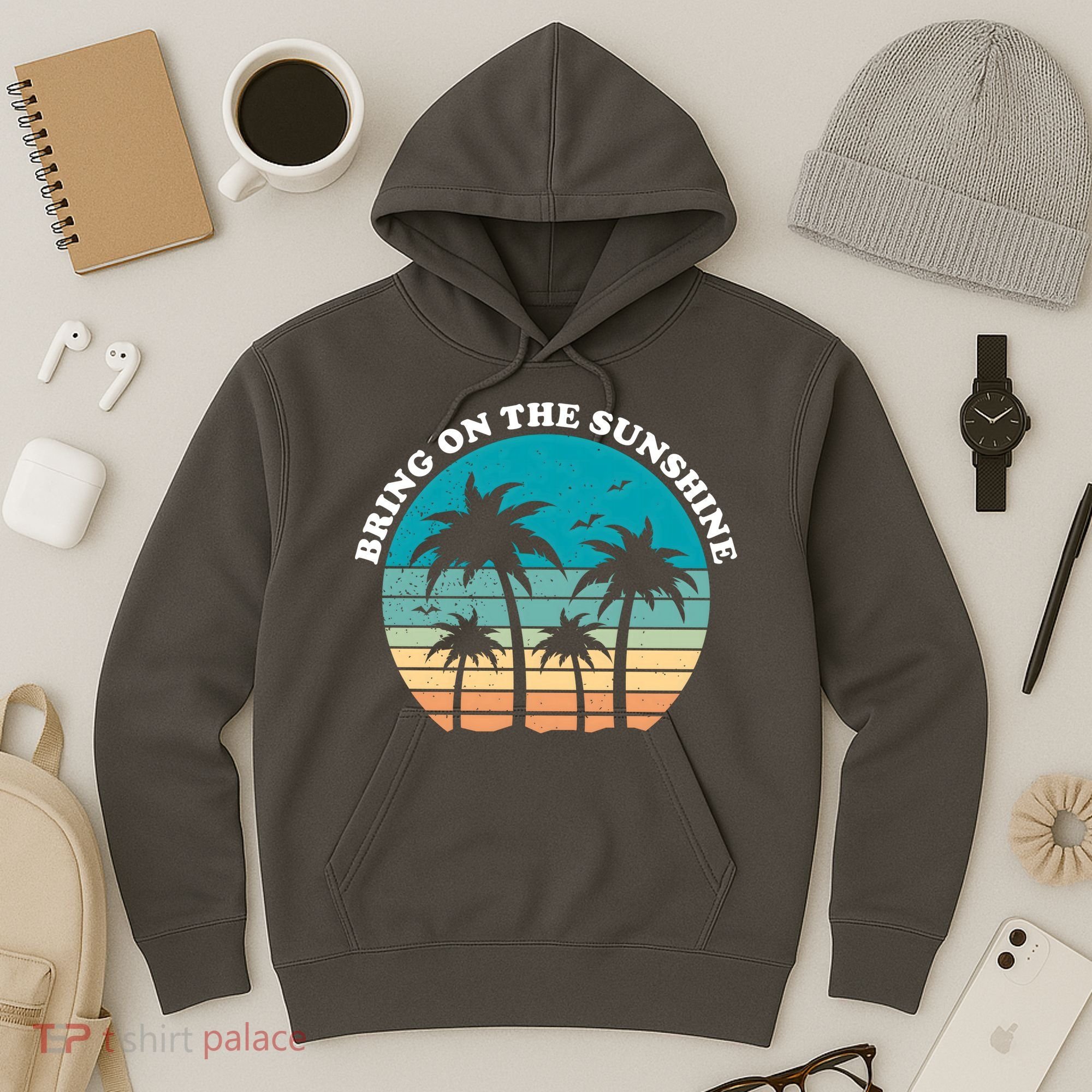 Bring On The Sunshine Retro Sunset Hoodie