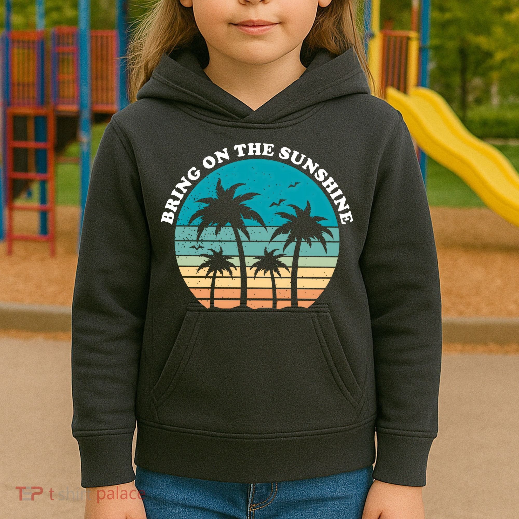 Bring On The Sunshine Retro Sunset Kids Hoodie