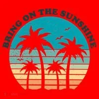 Bring On The Sunshine Retro Sunset Santa Hat thumb 1