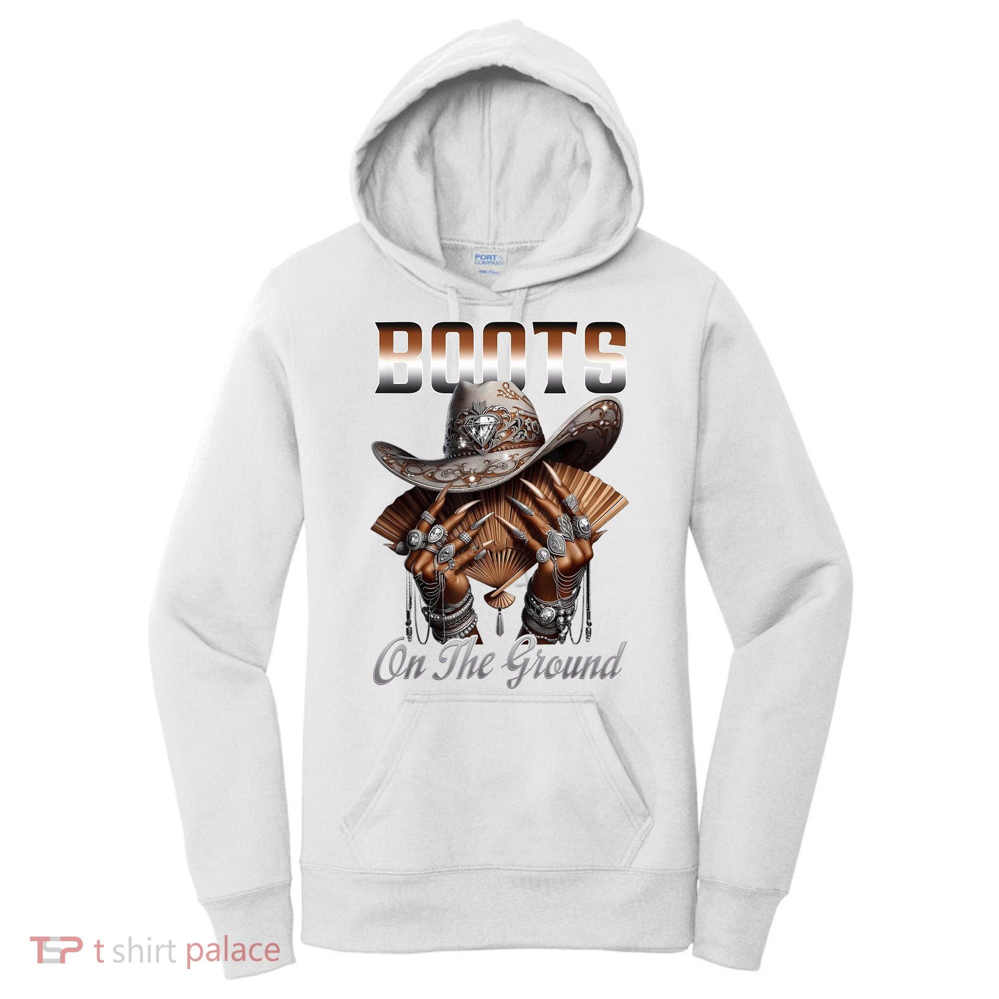 Boots On The Ground Boot Cowboy Western Cowgirl Linedance Women's Hoodie