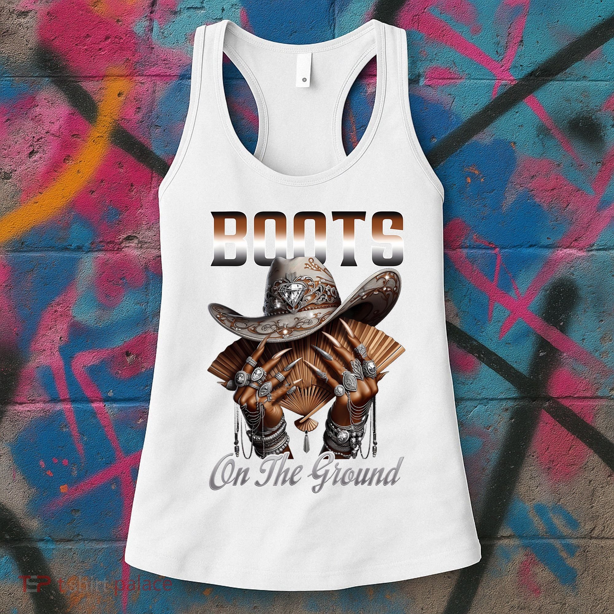 Boots On The Ground Boot Cowboy Western Cowgirl Linedance Women's Tank Top