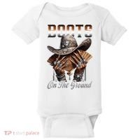 Boots On The Ground Boot Cowboy Western Cowgirl Linedance Baby Bodysuit thumb 0