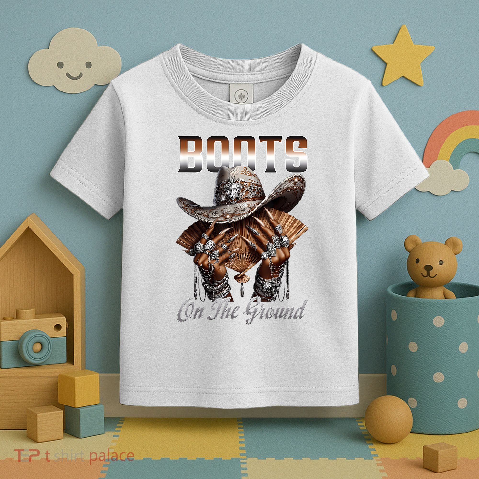 Boots On The Ground Boot Cowboy Western Cowgirl Linedance Toddler T-Shirt