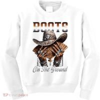 Boots On The Ground Boot Cowboy Western Cowgirl Linedance Kids Sweatshirt thumb 0