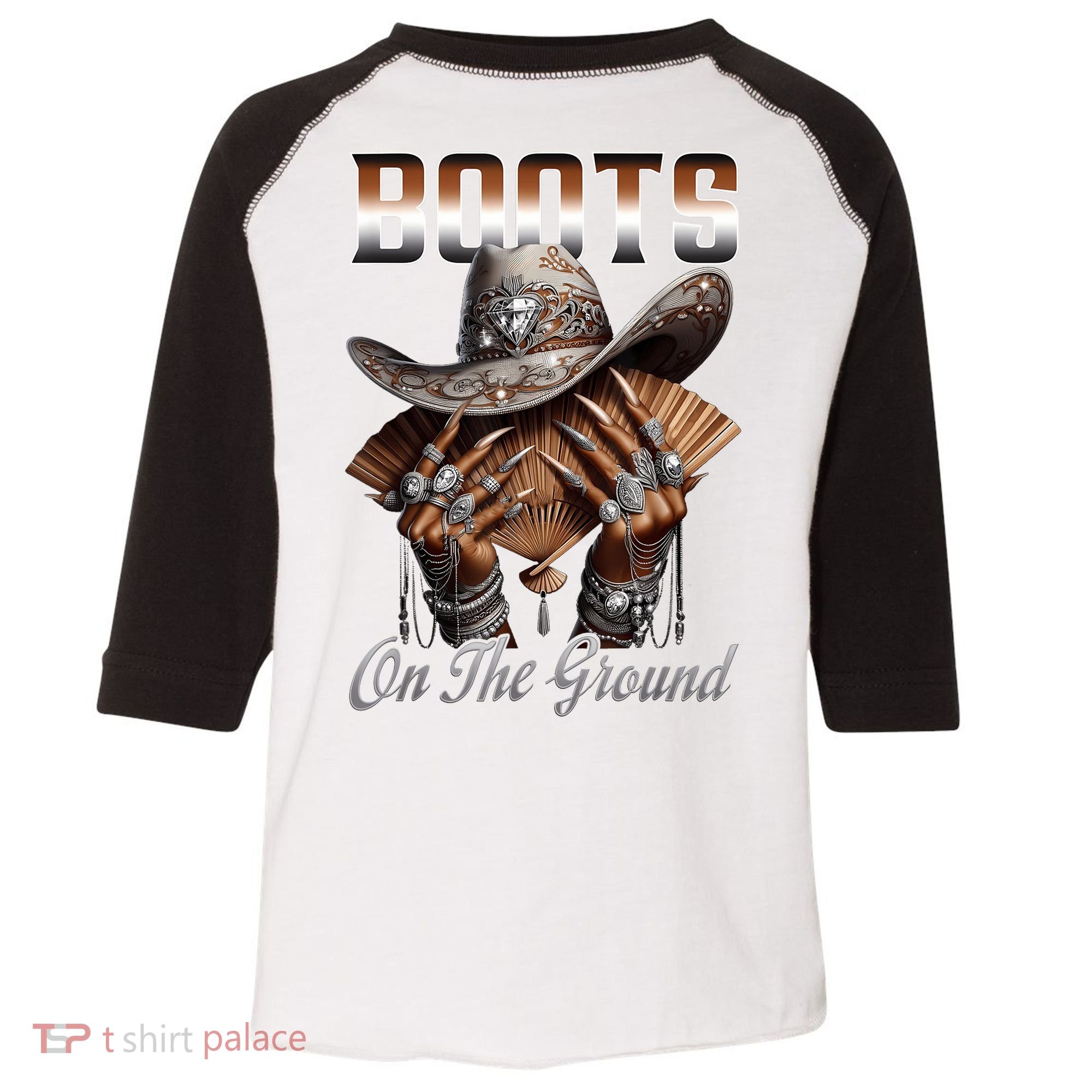 Boots On The Ground Boot Cowboy Western Cowgirl Linedance Toddler Fine Jersey T-Shirt