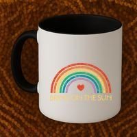 Bring On The Sun Cheerful Summer Sunshine Retro Rainbow Gift Coffee Mug thumb 2