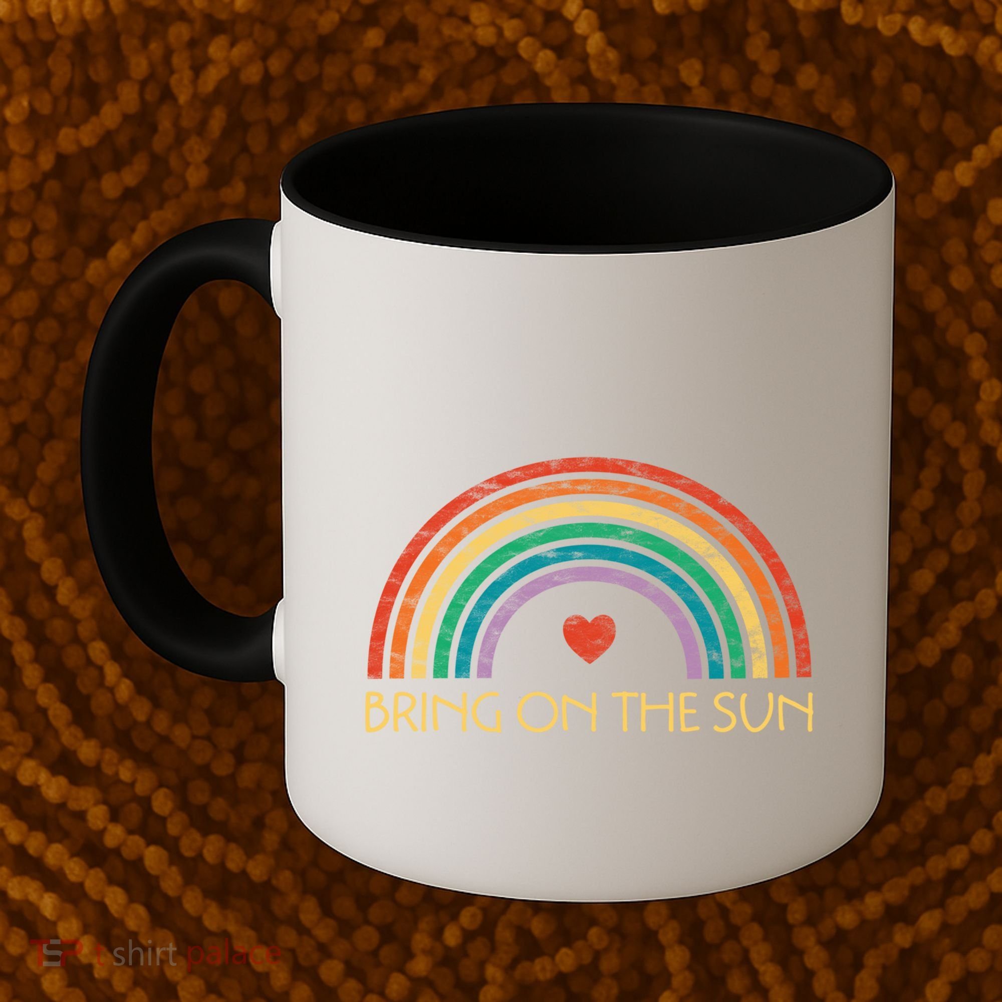 Bring On The Sun Cheerful Summer Sunshine Retro Rainbow Gift Coffee Mug