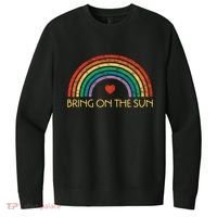 Bring On The Sun Cheerful Summer Sunshine Retro Rainbow Gift V.I.T. Fleece Crew Sweatshirt thumb 0