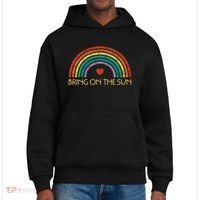 Bring On The Sun Cheerful Summer Sunshine Retro Rainbow Gift District V.I.T. Heavyweight Hoodie thumb 0