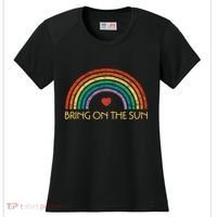 Bring On The Sun Cheerful Summer Sunshine Retro Rainbow Gift Women's Cooling Performance Crew T-Shirt thumb 0