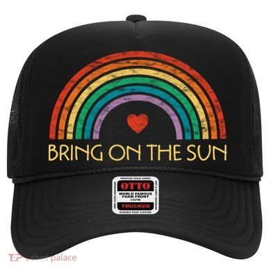 Bring On The Sun Cheerful Summer Sunshine Retro Rainbow Gift Hat