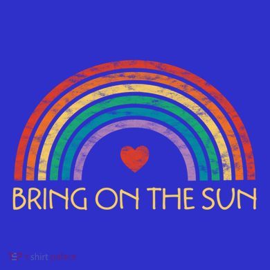 Bring On The Sun Cheerful Summer Sunshine Retro Rainbow Gift Hoodie