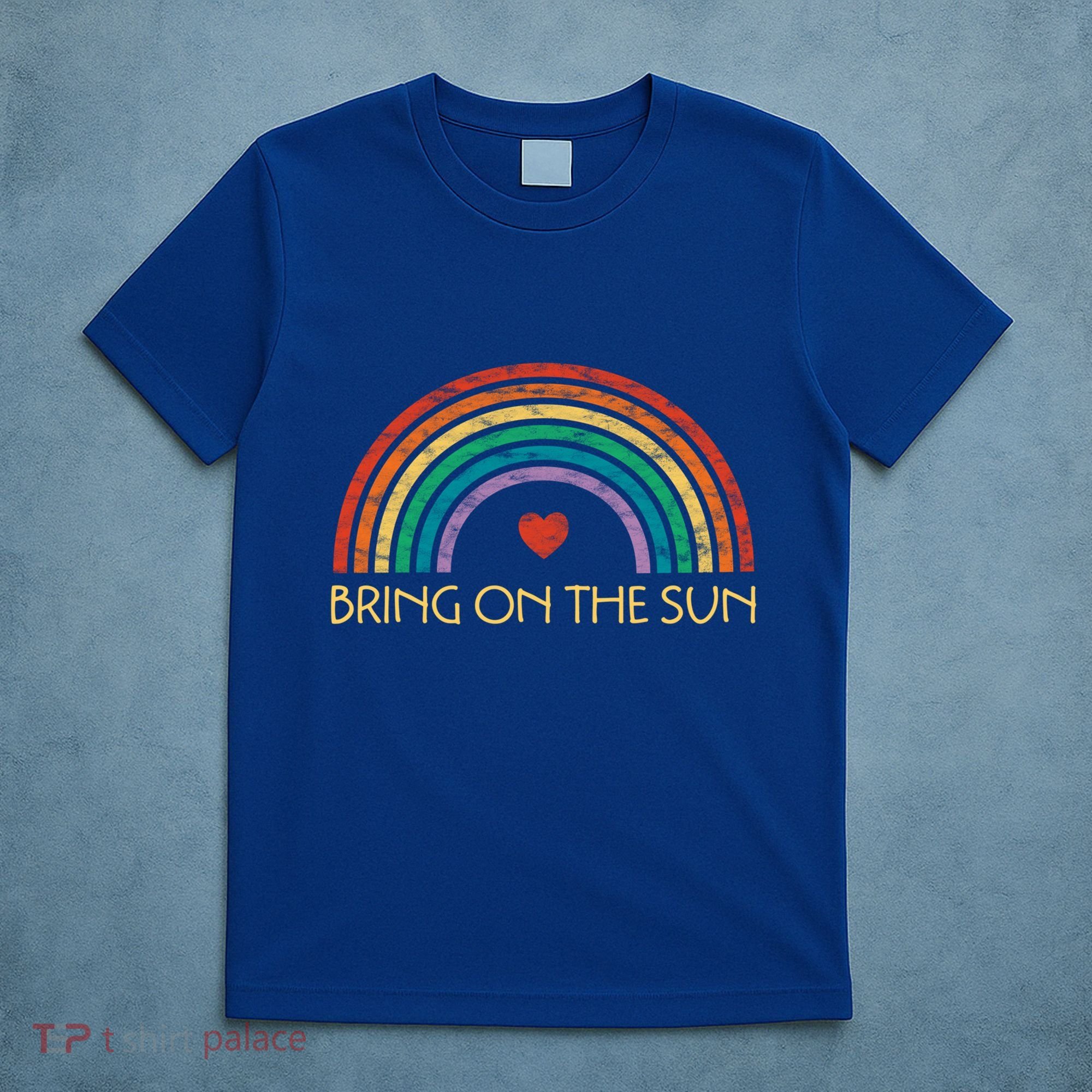 Bring On The Sun Cheerful Summer Sunshine Retro Rainbow Gift T-Shirt