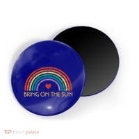 Bring On The Sun Cheerful Summer Sunshine Retro Rainbow Gift Magnet thumb 0