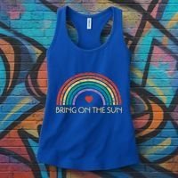 Bring On The Sun Cheerful Summer Sunshine Retro Rainbow Gift Women's Tank Top thumb 3
