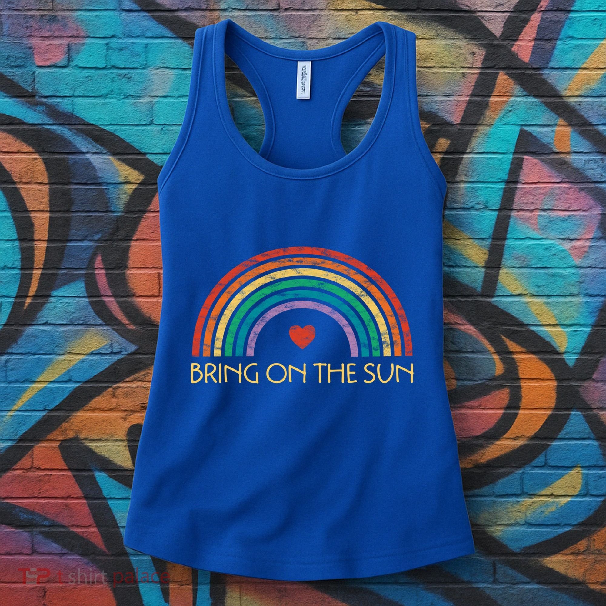 Bring On The Sun Cheerful Summer Sunshine Retro Rainbow Gift Women's Tank Top