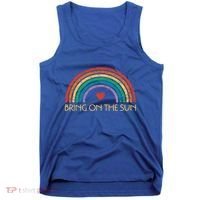 Bring On The Sun Cheerful Summer Sunshine Retro Rainbow Gift Tank Top thumb 0