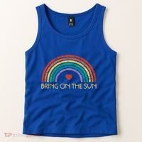 Bring On The Sun Cheerful Summer Sunshine Retro Rainbow Gift Tank Top thumb 2